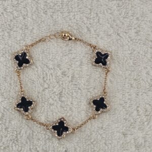 Gold Black diamond Van Clee inspired bracelet